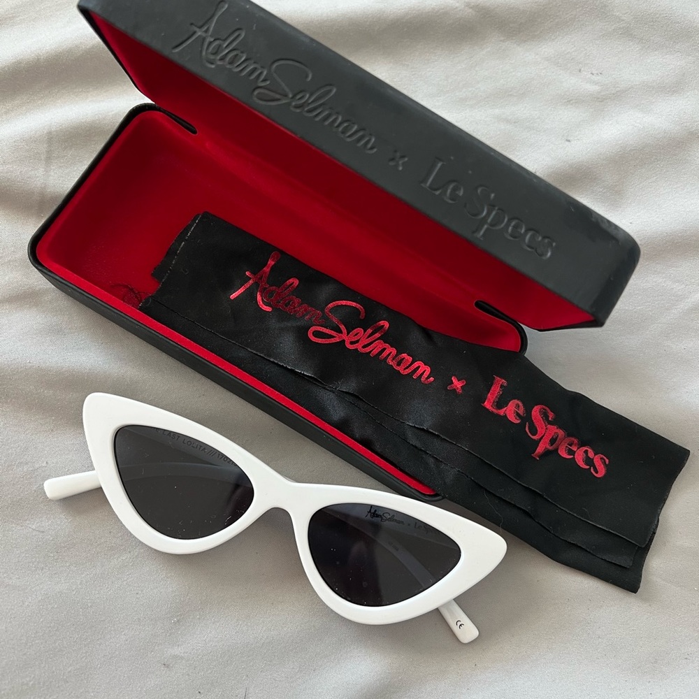 Adam Selman x Le Specs white cat eye sunglasses